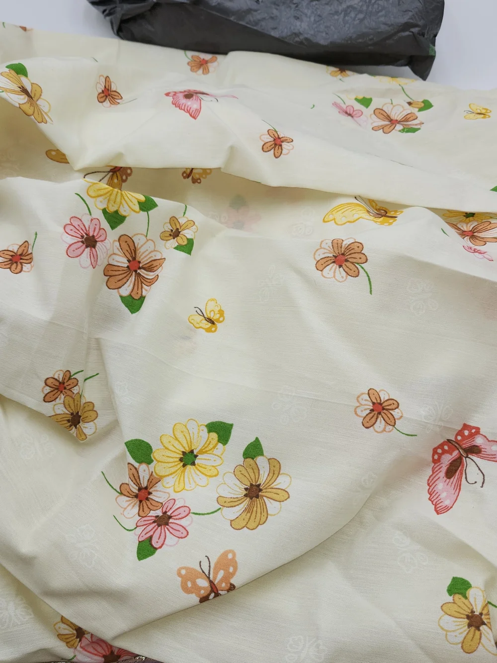 Thompson Cream Floral & Butterfly Bed Fitted Double Sheet